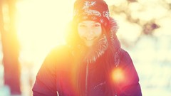 Woman hats jackets sunlight