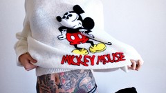 Woman hats legs asians tattoos lingerie brunettes mickey mouse