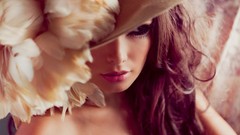 Woman hats long hair brunettes models Cassia Mallmann