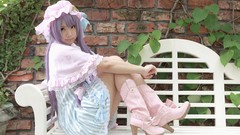 Woman hats long hair touhou purple hair patchouli knowledge 