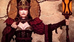 Woman hats magician armor staff Priest rings belts sorcerer 