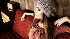 Woman hats models sweaters