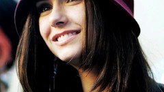 Woman hats Nina Dobrev faces smiling long hair brunettes
