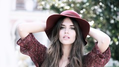 Woman hats outdoors brunettes clara alonso