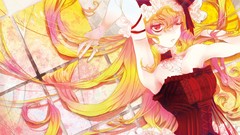 Woman hats Ribbons bows blondes long hair anime girls touhou 