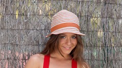 Woman hats smiling brunettes Lily C