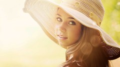 Woman hats sunlight brunettes