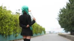 Woman hatsune miku vocaloid saya cosplay