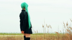Woman hatsune miku vocaloid saya cosplay