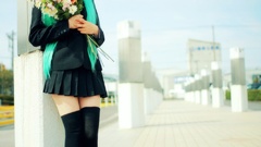 Woman hatsune miku vocaloid saya cosplay
