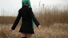 Woman hatsune miku vocaloid saya cosplay