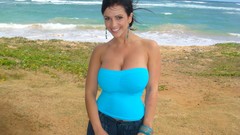 Woman Hawaii brunettes denise milani cleavage huge boobs