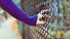 Woman HDR Photography Chain Link Fence