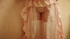 Woman Headless lace stockings lingerie panties white stockings 