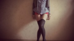 Woman Headless legs stockings brunettes redheads standing hips 