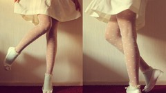 Woman Headless socks legs body parts