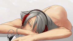 Woman headphones Anime artwork