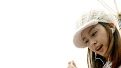 Woman headphones asians brunettes