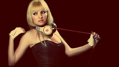 Woman headphones blondes alexandra stan