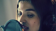 Woman headphones Celebrity faces microphones models Filipino 