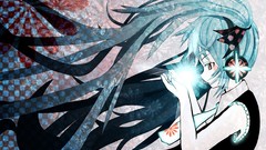 Woman headphones long hair anime girls green eyes hatsune miku 