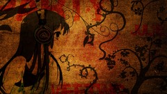 Woman headphones Manga