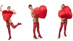 Woman Hearts stockings lingerie high heels