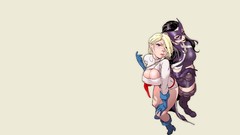 Woman heroes blondes blue eyes cleavage dc comics Huntress 