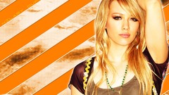 Woman Hilary Duff faces blondes models