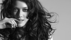 Woman Hilary Duff grayscale