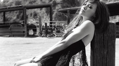 Woman Hilary Duff monochrome