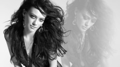 Woman Hilary Duff monochrome