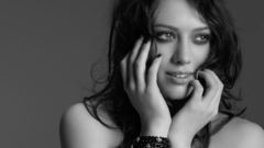 Woman Hilary Duff monochrome