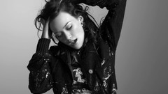 Woman Hilary Duff monochrome