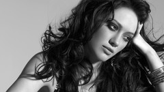 Woman Hilary Duff monochrome grayscale