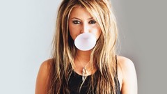 Woman holly valance blondes brown eyes bubble gum