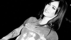 Woman Hollywood Celebrity Megan Fox monochrome Actress smiling 