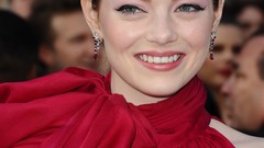 Woman Hollywood red dress Actress brunettes emma stone models 