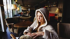 Woman hood blondes models sweaters