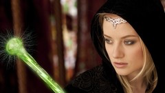 Woman hood costume faces blondes blue eyes models cosplay 