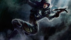 Woman hood red eyes demon hunter rain drops diablo iii Crossbow 