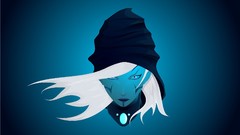 Woman hood white hair tattoos Drow minimalistic Dota 2 drow 