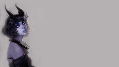 Woman horns artwork Simple Background