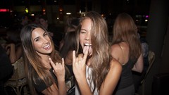 Woman horns party long hair