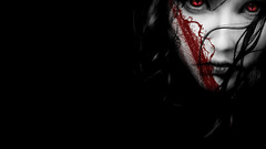 Woman horror blood red