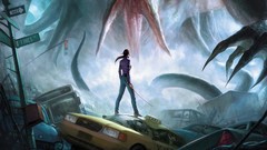 Woman horror secret fantasy art girls with swords