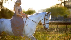 Woman Horses blondes
