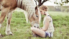 Woman Horses blondes