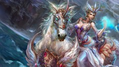 Woman Horses fantasy art