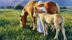Woman Horses girls with